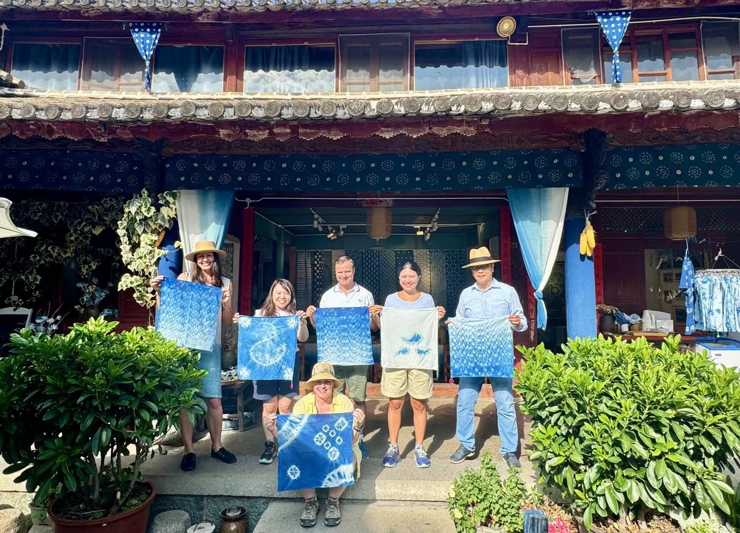 People painting or engaging in activity